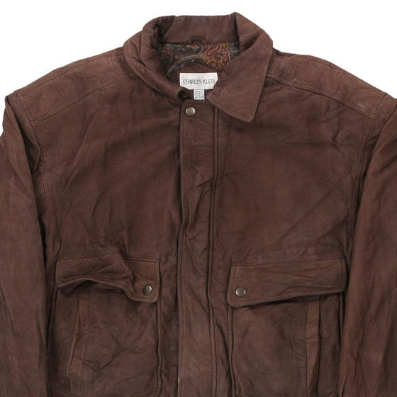 Vintage brown Charles Klein Leather Jacket - mens medium
