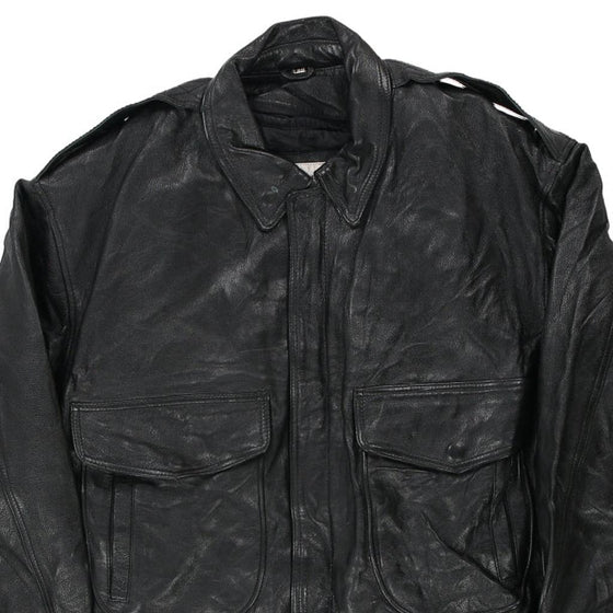 Vintage black Taylors Leatherwear Leather Jacket - mens large