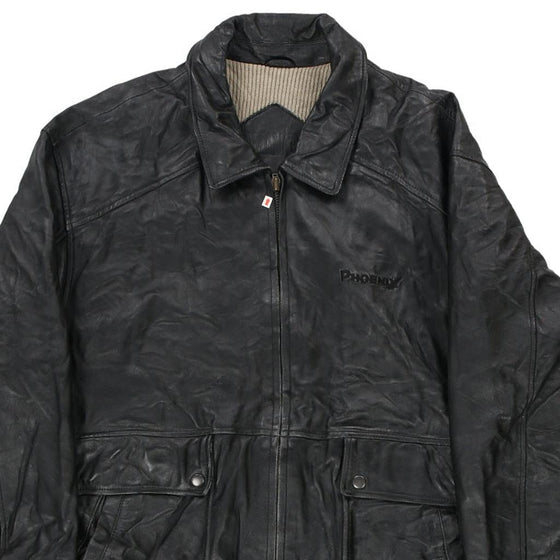 Vintage black Amanati Leather Jacket - mens x-large