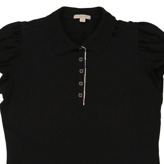 Vintage black Burberry Brit Polo Top - womens small