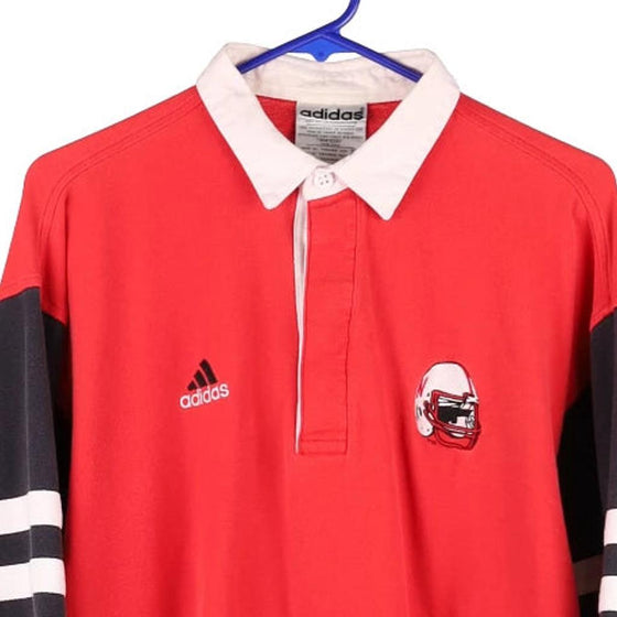 Vintage red Adidas Rugby Shirt - mens x-large