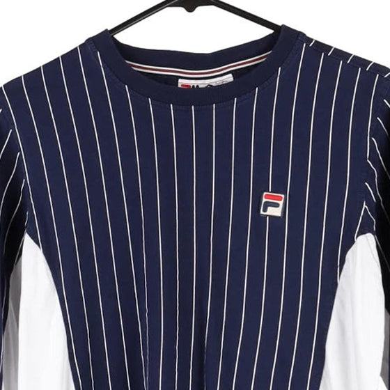 Vintage navy Fila Long Sleeve T-Shirt - mens small