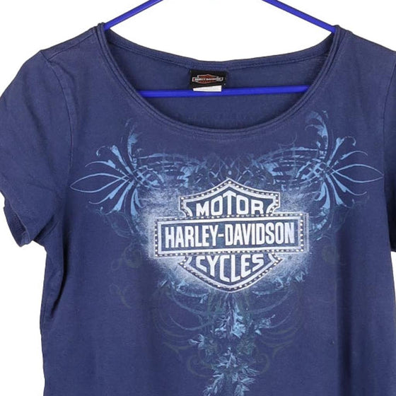 Vintage blue Lacrossw Area, Onalaska, WI Harley Davidson T-Shirt - womens large