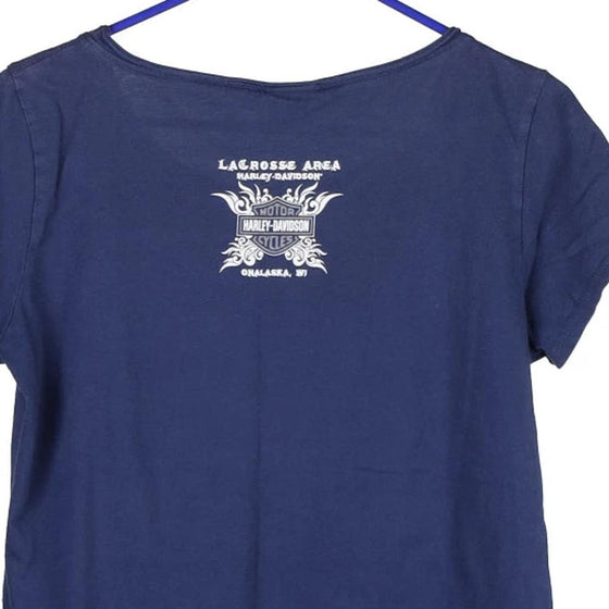 Vintage blue Lacrossw Area, Onalaska, WI Harley Davidson T-Shirt - womens large