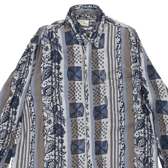 Vintage blue Azzura Casual & Toto Patterned Shirt - mens x-large