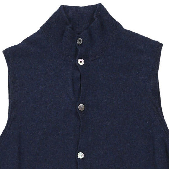 Vintage navy Unbranded Sweater Vest - mens large