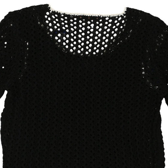 Vintage black Zephisus Crochet Top - womens medium