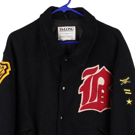 Vintage black Delong Varsity Jacket - mens x-large