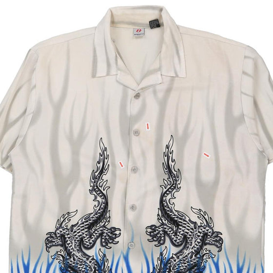 Vintage white Anchor Blue Patterned Shirt - mens x-large