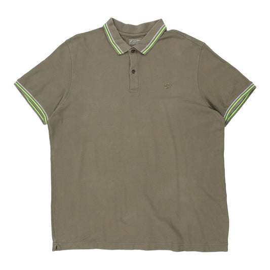 Vintage khaki Lotto Polo Shirt - mens xxx-large