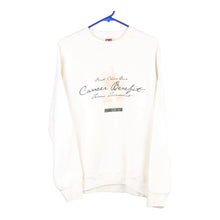  Vintage white First Choice Bank Fruit Of The Loom Sweatshirt - womens large
