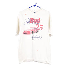  Vintage white Bud Racing 1995 Schedule Stadium Court T-Shirt - mens x-large