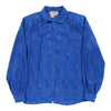 Vintage Hunts Point Patterned Shirt - Small Blue Polyester patterned shirt Hunts Point   