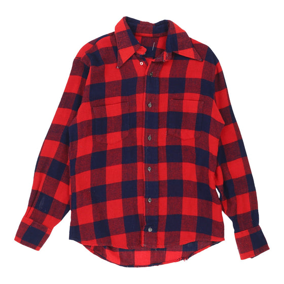 Vintage Montgomery Ward Flannel Shirt - Medium Red Acrylic flannel shirt Montgomery Ward   