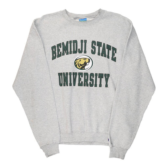 Vintage Bemidji State University Champion Sweatshirt - Medium Grey Cotton sweatshirt Champion   