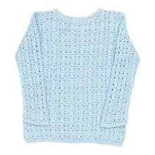  Vintage Unbranded Crochet Top - Medium Blue Acrylic crochet top Unbranded   