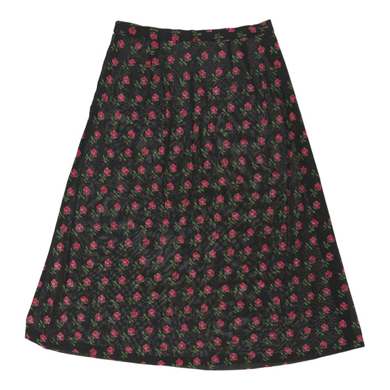 Vintage Unbranded Midi Skirt - Small Black Cotton midi skirt Unbranded   