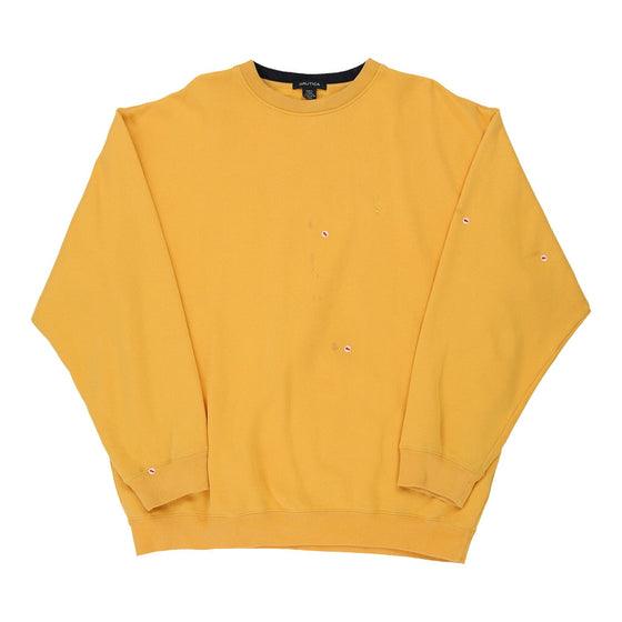Vintage Nautica Sweatshirt - 2XL Yellow Cotton sweatshirt Nautica   