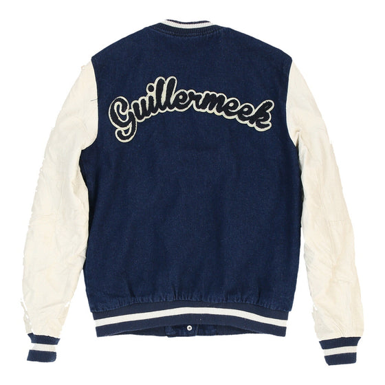 Pre-Loved Guillermeek Pull & Bear Varsity Jacket - Small Blue Cotton varsity jacket Pull & Bear   