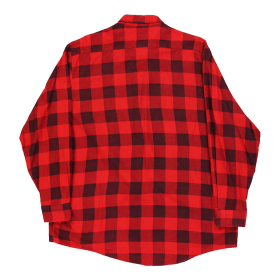 Unbranded Checked Flannel Shirt - Large Red Cotton flannel shirt Unbranded   