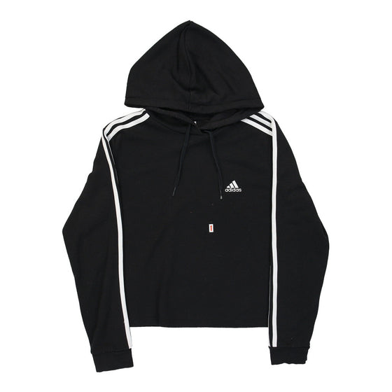 Adidas Cropped Hoodie - Large Black Cotton Blend hoodie Adidas   