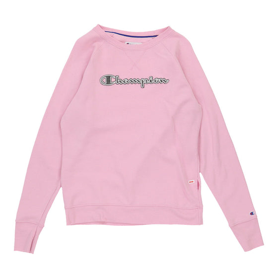 Champion Spellout Sweatshirt - Medium Pink Cotton sweatshirt Champion   