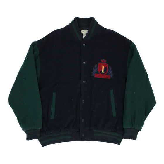 Vintage Izod Varsity Jacket - Large Navy Cotton varsity jacket Izod   