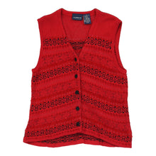 Vintage Liz Claiborne Sweater Vest - Medium Red Cotton sweater vest Liz Claiborne   