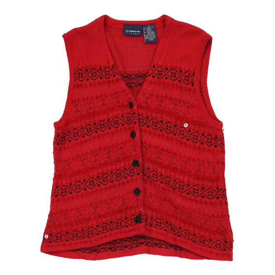 Vintage Liz Claiborne Sweater Vest - Medium Red Cotton sweater vest Liz Claiborne   