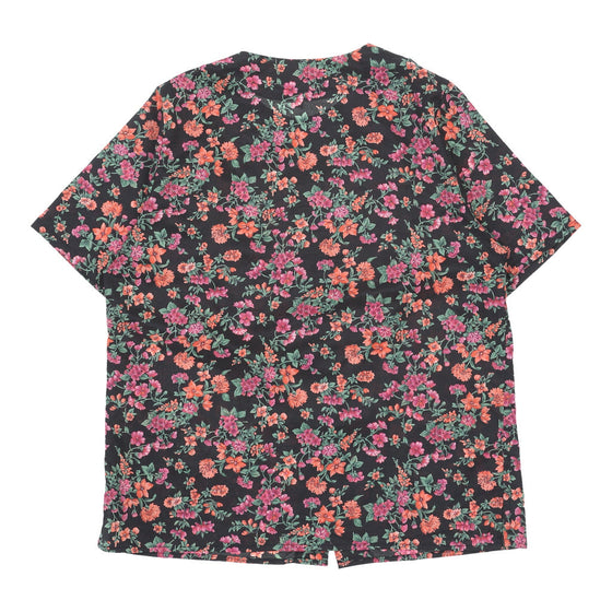 Unbranded Floral Patterned Shirt - Medium Pink Polyester patterned shirt Unbranded   