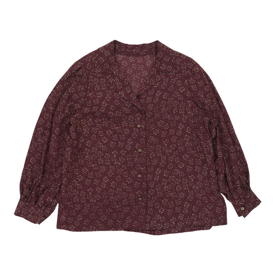 Unbranded Floral Patterned Shirt - 2XL Burgundy Polyester patterned shirt Unbranded   