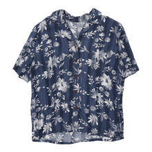  Unbranded Floral Hawaiian Shirt - 2XL Blue Cotton Blend hawaiian shirt Unbranded   