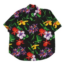  Unbranded Floral Hawaiian Shirt - Large Black Polyester hawaiian shirt Unbranded   