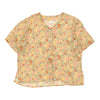 Unbranded Floral Patterned Shirt - Medium Yellow Polyester patterned shirt Unbranded   