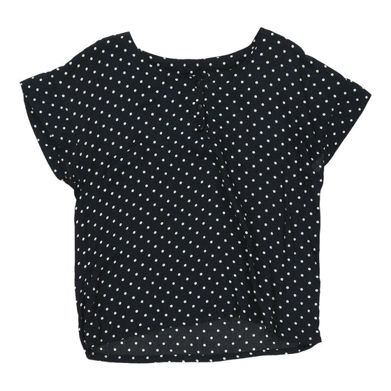 Unbranded Polka Dot Blouse - Medium Black Polyester blouse Unbranded   