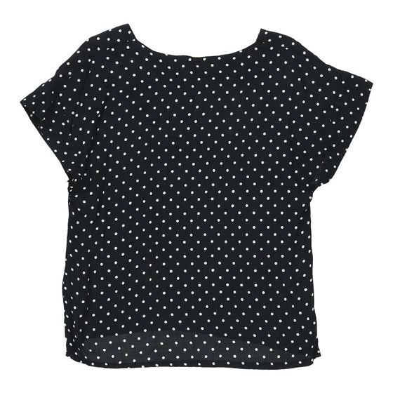 Unbranded Polka Dot Blouse - Medium Black Polyester blouse Unbranded   