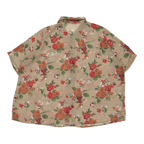 Unbranded Floral Patterned Shirt - 2XL Beige Viscose patterned shirt Unbranded   