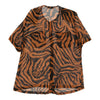 Donna Flor Animal Print Blouse - Small Brown Polyester blouse Donna Flor   