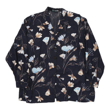  Unbranded Floral Patterned Shirt - 2XL Navy Polyester patterned shirt Unbranded   