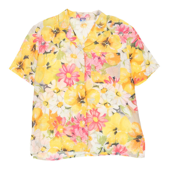 Yessica Floral Patterned Shirt - Large Yellow Polyester patterned shirt Yessica   