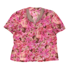  Unbranded Floral Patterned Shirt - 3XL Pink Polyester patterned shirt Unbranded   