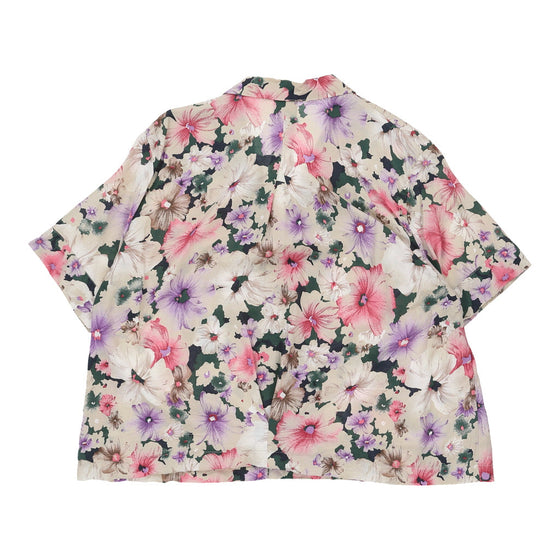 Gina G. Floral Patterned Shirt - XL Beige Polyester patterned shirt Gina G.   