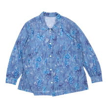  Unbranded Floral Patterned Shirt - XL Blue Polyester patterned shirt Unbranded   
