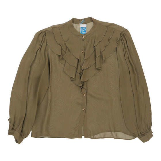 Unbranded Blouse - XL Khaki Polyester blouse Unbranded   