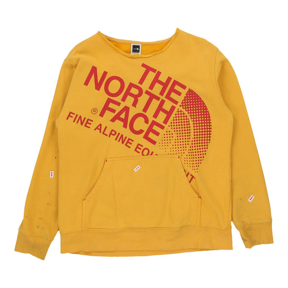 The North Face Spellout Sweatshirt - Large Yellow Cotton Blend sweatshirt The North Face   