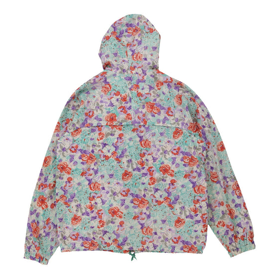 Cacao Floral Windbreaker - Large Blue Polyester windbreaker Cacao   