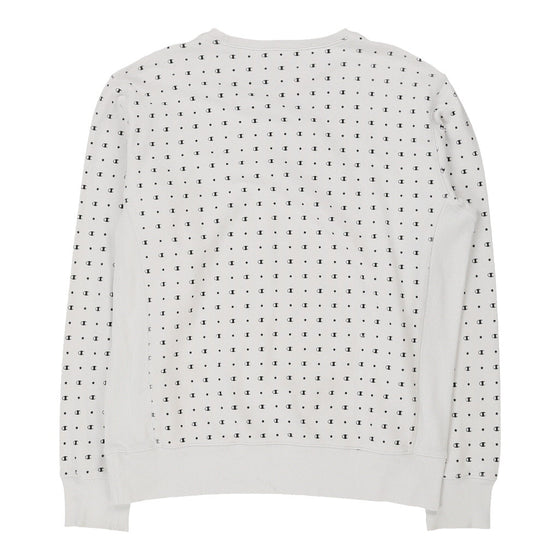 Reverse Weave Champion Sweatshirt - Large White Cotton Blend sweatshirt Champion   