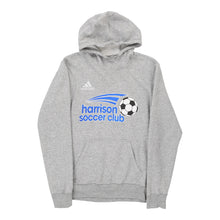  Vintage Harrison Soccer Club Adidas Hoodie - Small Grey Cotton hoodie Adidas   
