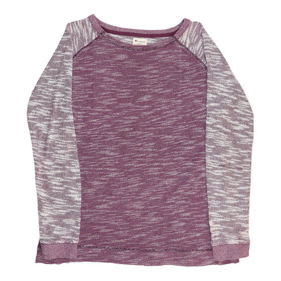 Vintage Champion Long Sleeve T-Shirt - Medium Purple Cotton long sleeve t-shirt Champion   
