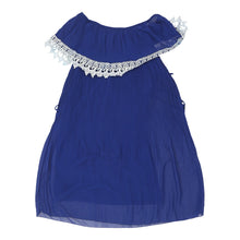  Vintage Unbranded Strapless Dress - Medium Blue Viscose strapless dress Unbranded   
